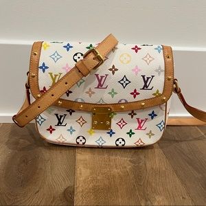 Louis Vuitton x Murakami Monogram Mulitcolore Sologne in White